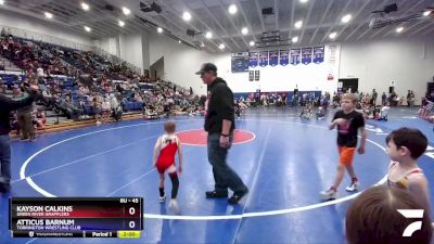 45 lbs Round 2 - Kayson Calkins, Green River Grapplers vs Atticus Barnum, Torrington Wrestling Club