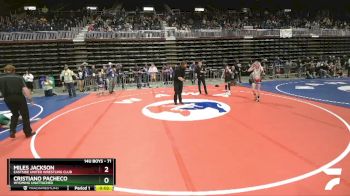 71 lbs Cons. Semi - Cristiano Pacheco, Wyoming Unattached vs Miles Jackson, Eastside United Wrestling Club