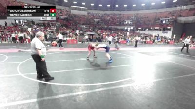 150 lbs Cons. Round 5 - Aaron Gilbertson, Oconto Falls/Abrams Youth Wrestling vs Oliver Salbego, Monona Grove/McFarland Wrestling Club