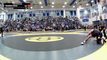 126 lbs Quarterfinal - Josh Bishop, Tinora vs Branden Cross, Bluffton
