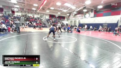 144 lbs Quarterfinal - Santiago Pacheco Jr., Central Union vs Jacob Vazquez, Steele Canyon