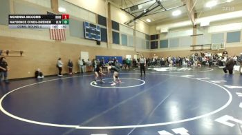 100lbs Cons. Round 4 - Kaydence O`Neil-Dreher, Cleveland (Girls) vs McKenna McComb, Battle Ground (Girls)