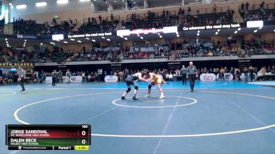 160 lbs Quarterfinal - Dalen Beck, Valdez High School vs Jorge Sandoval, Mt. Edgecumbe High School