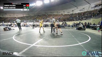 90 lbs Quarterfinal - Landon Villines, Weatherford Youth Wrestling vs Bronc Sumpter, Vian Wrestling Club