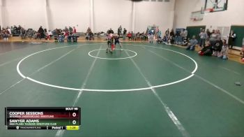 95 lbs Champ. Round 2 - Sawyer Adams, High Plains Thunder Wrestling Club vs Cooper Sessions, Wyoming Underground Wrestling