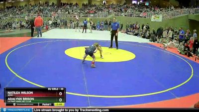 45 lbs Quarterfinal - Natilea Wilson, SCMC vs Adalynn Brison, La Pine Hawk Mat Club