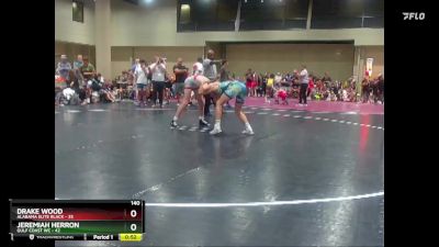 140 lbs Round 2 (8 Team) - Drake Wood, Alabama Elite Black vs Jeremiah Herron, Gulf Coast WC