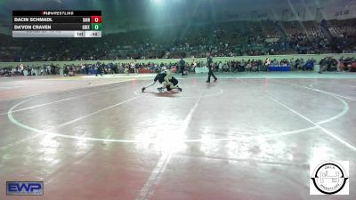 96 lbs Consi Of 16 #2 - Dacin Schmadl, Saint's Wrestling Club vs Da'Von Craven, Greenwood Wrestling Academy