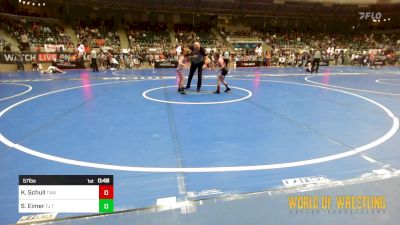 57 lbs Consi Of 8 #1 - Katilyn Schull, Terminator Wrestling Academy vs Stella Eimer, Tj Trained