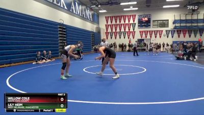 JV-9 lbs Round 1 - Willow Cole, South Tama County vs Lily Heim, West Delaware, Manchester