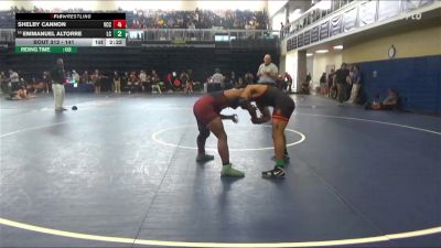 141 lbs Cons. Round 4 - Shelby Cannon, Victor Valley College vs Emmanuel Altorre, Lassen College