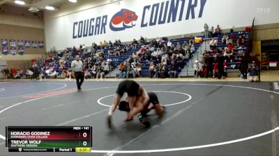 141 lbs Champ. Round 2 - Trevor Wolf, Southern Oregon vs Horacio Godinez, Evergreen State College