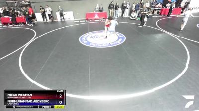 132 lbs 3rd Place Match - Micah Wegman, Betsu Wrestling Club vs Nurmuhammad Abdybekov, California