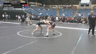 117 lbs Champ. Round 2 - Alissa Cowing, Wayland Baptist University vs Kyra Cobb, Missouri Valley College