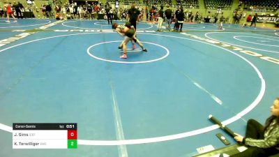 98 lbs Consolation - Jaraett Sims, Icefighter U vs Kolten Terwilliger, Salina Wrestling Club