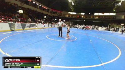 98 lbs Round 2 - Lailani Strong, Morenci vs Gianni De Araujo, Heritage Middle School