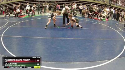 110 lbs Cons. Round 3 - Lilja Komrs, Iron County Wrestling Academy vs Madeleine Casas-Molina, JWC