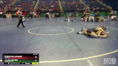 3A 113 lbs Champ. Round 1 - Caleb Haynes, North Gaston vs Christian Lemaire, Person