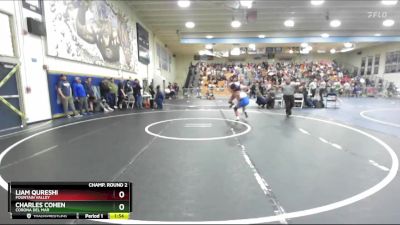 120 lbs Champ. Round 2 - Liam Qureshi, Fountain Valley vs Charles Cohen, Corona Del Mar