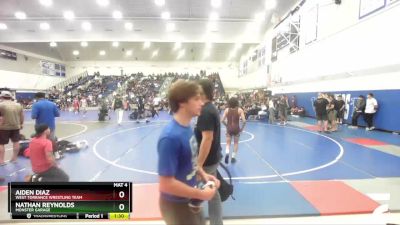 120 lbs Quarterfinal - Nathan Reynolds, Monster Garage vs Aiden Diaz, West Torrance Wrestling Team