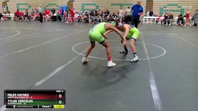 92 lbs Round 2 (6 Team) - Tyler Verceles, Headhunters vs Miles Haynes, North Baltimore WC