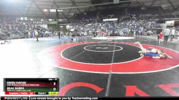 77 lbs Cons. Round 5 - Beau Babka, Twin City Wrestling Club vs Owen Mathis, Lind-Ritzville Marmots Wrestling