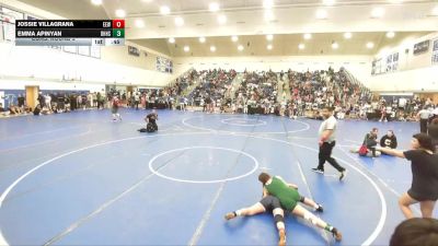 130 lbs Cons. Round 2 - Jossie Villagrana, Eastvale Elite Wrestling vs Emma Apinyan, Beverly Hills High School