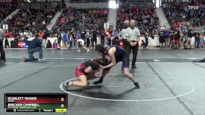 130 lbs Quarterfinal - Scarlett Yeager, Maize vs Brecken Campbell, Pittsburg Wrestling Club