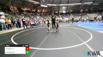 46 lbs Round Of 32 - James Evans, Bartlesville Wrestling Club vs Kingston Branning, Tuttle Wrestling