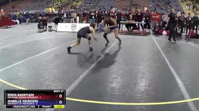 117 lbs Placement Matches (16 Team) - Isabelle Asuncion, University Of Providence vs Emma Baertlein, Southern Oregon University