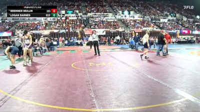 A - 132 lbs Quarterfinal - Logan Barnes, Beaverhead Co. (Dillon) / Twin Bridges / Sheridan vs Brenner Mullin, Sidney / Fairview