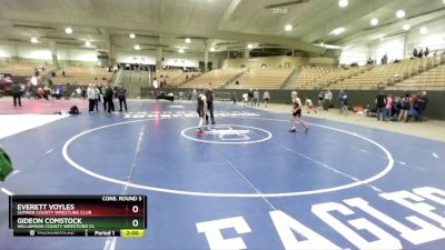 100 lbs Cons. Round 3 - Everett Voyles, Sumner County Wrestling Club vs Gideon Comstock, Williamson County Wrestling Cl