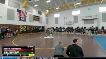 91 lbs Semifinal - Griffin Mortensen, Cody Middle School vs Cade Heinemeyer, Worland Middle School
