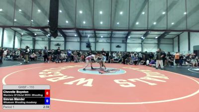 110 lbs Champ. Rd Of 16 - Chevelle Boynton, Warriors Of Christ WOC- Wrestling vs Simran Mander, Whatcom Wrestling Academy