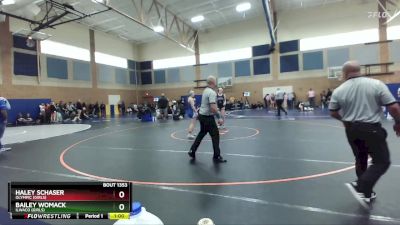 135lbs Cons. Round 4 - Bailey Womack, Ilwaco (Girls) vs Haley Schaser, Olympic (Girls)