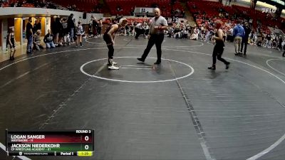 110 lbs Round 3 (8 Team) - Jackson Niederkohr, CP Wrestling Academy vs Logan Sanger, Westshore