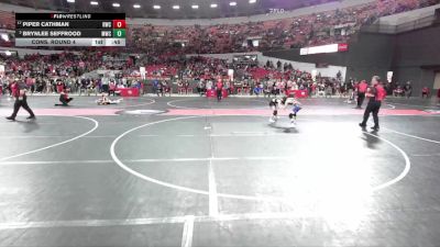 85 lbs Cons. Round 4 - Piper Cathman, Riverdale Wrestling Club vs Brynlee Seffrood, Monroe Wrestling Club