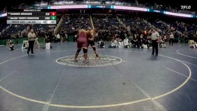 4A 285 lbs 5th Place Match - Jalen Terry-Winston, Lumberton vs Tanner Bridges, Southeast Guilford