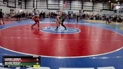 138 lbs Round 1 (4 Team) - Camden Herron, WRESTLING WAREHOUSE vs Braden Bewley, HEAVY HITTING HAMMERS