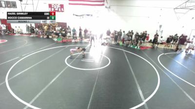 43 lbs Round 1 - Hazel Grimley, Cal Grapplers Wrestling Club vs Rocco Camarena, SoCal Hammers