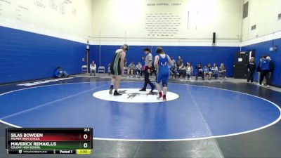 215 lbs Cons. Semi - Maverick Remaklus, Colony High School vs Silas Bowden, Palmer High School