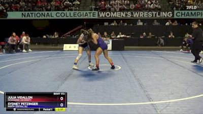 116 lbs Quarterfinal - Julia Vidallon, McKendree University vs Sydney Petzinger, North Central (IL)
