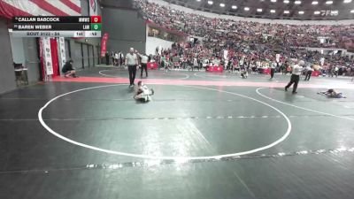 54 lbs Champ. Round 2 - Callan Babcock, Milton Monsters Wrestling Club vs Baren Weber, LAW