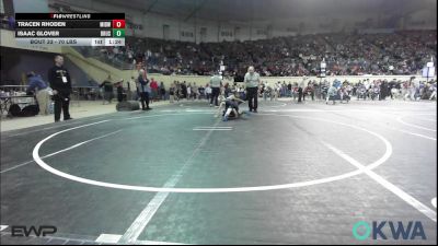 70 lbs Round Of 16 - Tracen Rhoden, Midwest City Bombers Youth Wrestling Club vs Isaac Glover, Brushy Wrestling Club
