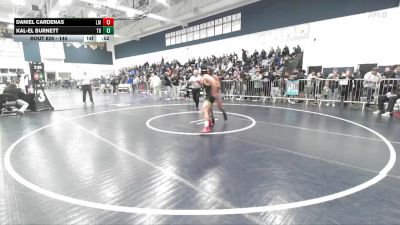 144 lbs Cons. Round 3 - Kal-el Burnett, Trabuco Hills vs Daniel Cardenas, La Mirada