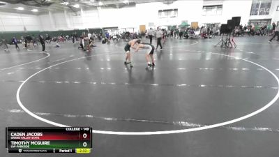 149 lbs Quarterfinal - Timothy McGuire, UW-Parkside vs Caden Jacobs, Grand Valley State