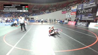 2A/1A Boys 157 Cons. Round 3 - Justice Faville, Santiam Boys vs Bryce Cunningham, Culver Boys