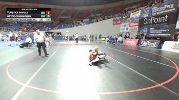 2A/1A Boys 157 Cons. Round 3 - Justice Faville, Santiam Boys vs Bryce Cunningham, Culver Boys