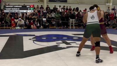 285 lbs Quarterfinal - Anthony Lombardi, Monsignor Farrell vs Danny Burgin Iii, Holy Trinity