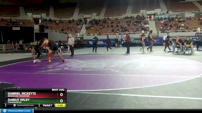 D2-215 lbs Quarterfinal - Gabriel Ricketts, Bradshaw Mountain vs Darius Wiley, Youngker HS